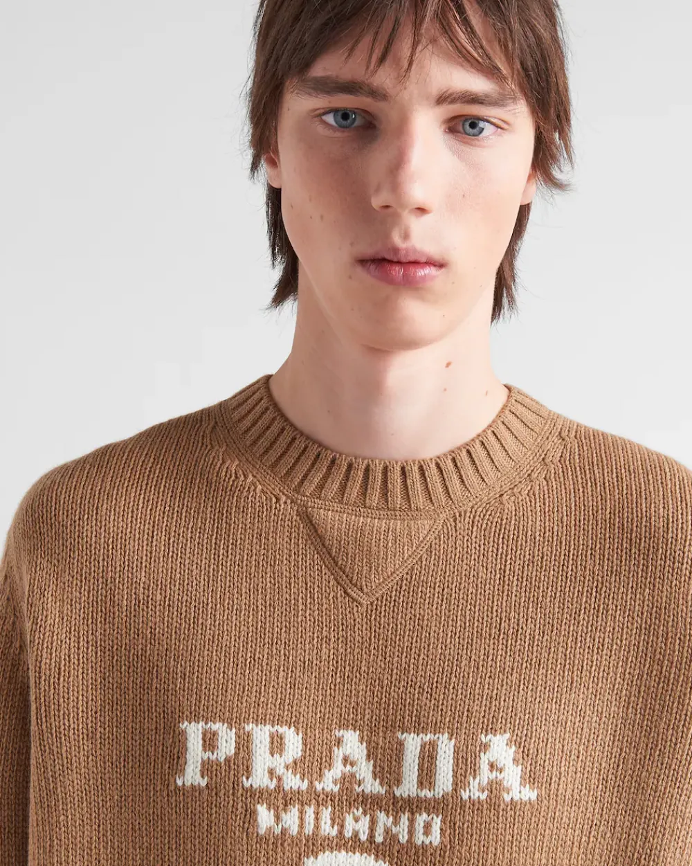 Hombre Prada TEJIDOS DE PUNTO^Jersey De Lana Y Cachemir Con Cuello Redondo