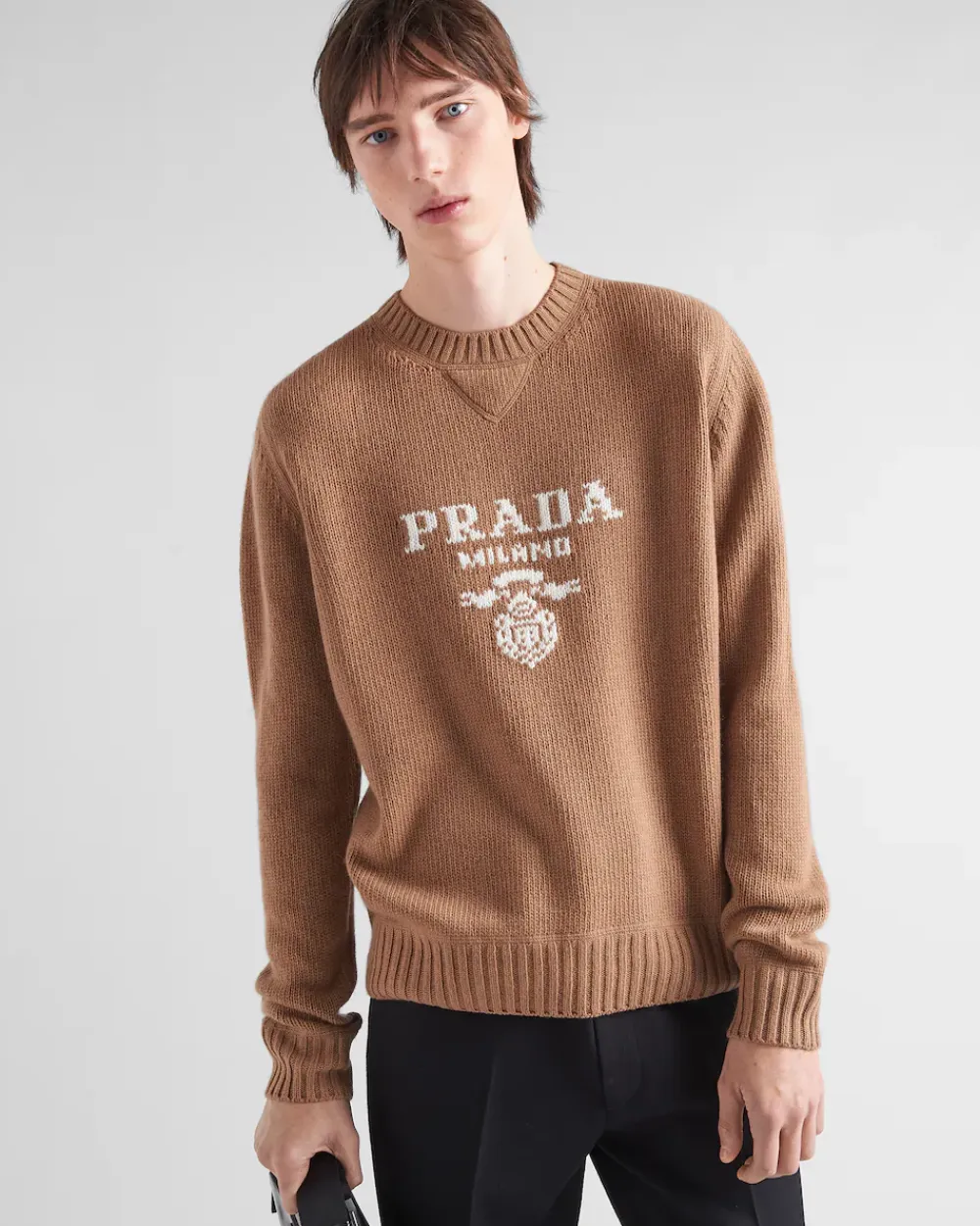 Hombre Prada TEJIDOS DE PUNTO^Jersey De Lana Y Cachemir Con Cuello Redondo