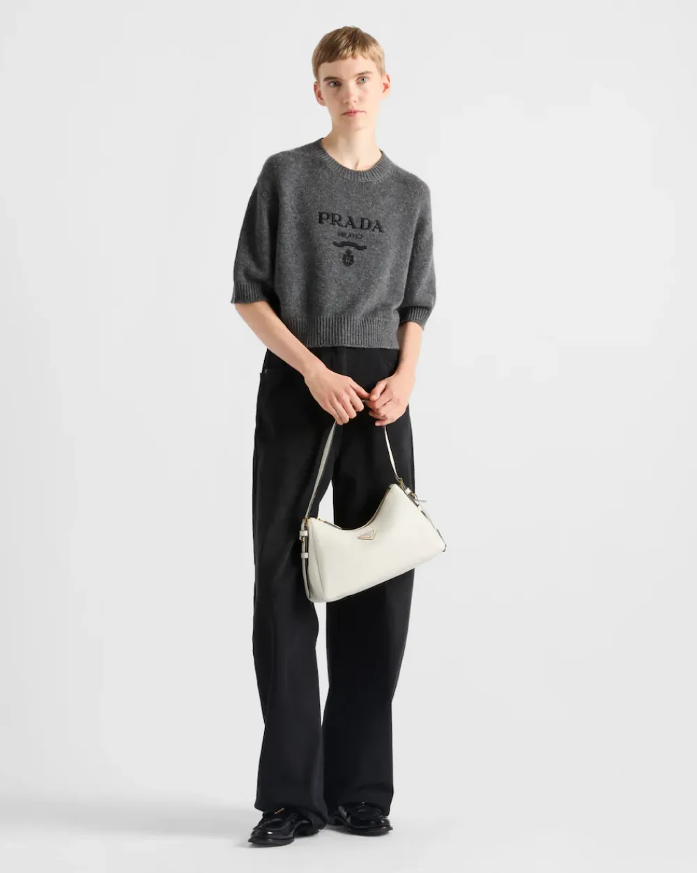 Mujer Prada TEJIDOS DE PUNTO^Jersey De Lana Y Cachemir Con Cuello Redondo