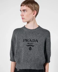 Mujer Prada TEJIDOS DE PUNTO^Jersey De Lana Y Cachemir Con Cuello Redondo