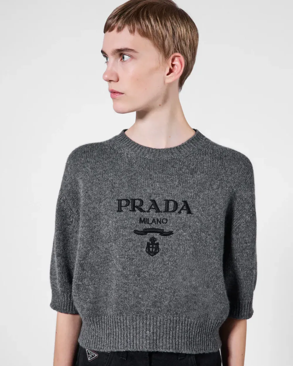 Mujer Prada TEJIDOS DE PUNTO^Jersey De Lana Y Cachemir Con Cuello Redondo