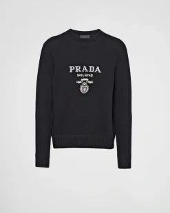 Hombre Prada TEJIDOS DE PUNTO^Jersey De Lana Y Cachemir Con Cuello Redondo