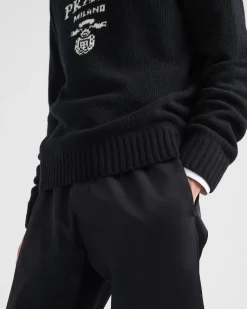 Hombre Prada TEJIDOS DE PUNTO^Jersey De Lana Y Cachemir Con Cuello Redondo