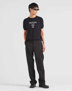 Hombre Prada TEJIDOS DE PUNTO^Jersey De Lana Y Cachemir Con Cuello Redondo