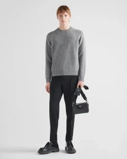 Hombre Prada TEJIDOS DE PUNTO^Jersey De Lana Y Cachemir Con Cuello Redondo