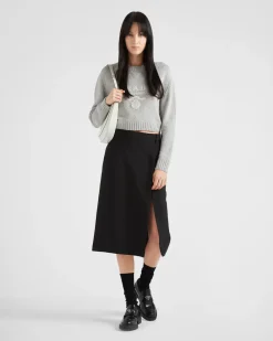 Mujer Prada TEJIDOS DE PUNTO^Jersey De Lana Y Cachemir Con Cuello Redondo