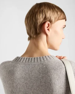 Mujer Prada TEJIDOS DE PUNTO^Jersey De Lana Y Cachemir Con Cuello Redondo