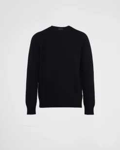 Hombre Prada TEJIDOS DE PUNTO^Jersey De Lana Y Cachemir Con Cuello Redondo
