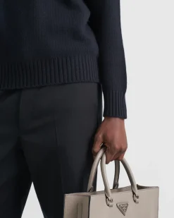 Hombre Prada TEJIDOS DE PUNTO^Jersey De Lana Y Cachemir Con Cuello Redondo