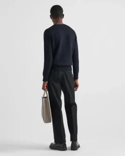 Hombre Prada TEJIDOS DE PUNTO^Jersey De Lana Y Cachemir Con Cuello Redondo