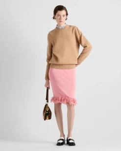 Mujer Prada TEJIDOS DE PUNTO^Jersey De Lana Y Cachemir Con Cuello Redondo