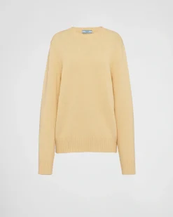 Mujer Prada TEJIDOS DE PUNTO^Jersey De Lana Y Cachemir Con Cuello Redondo