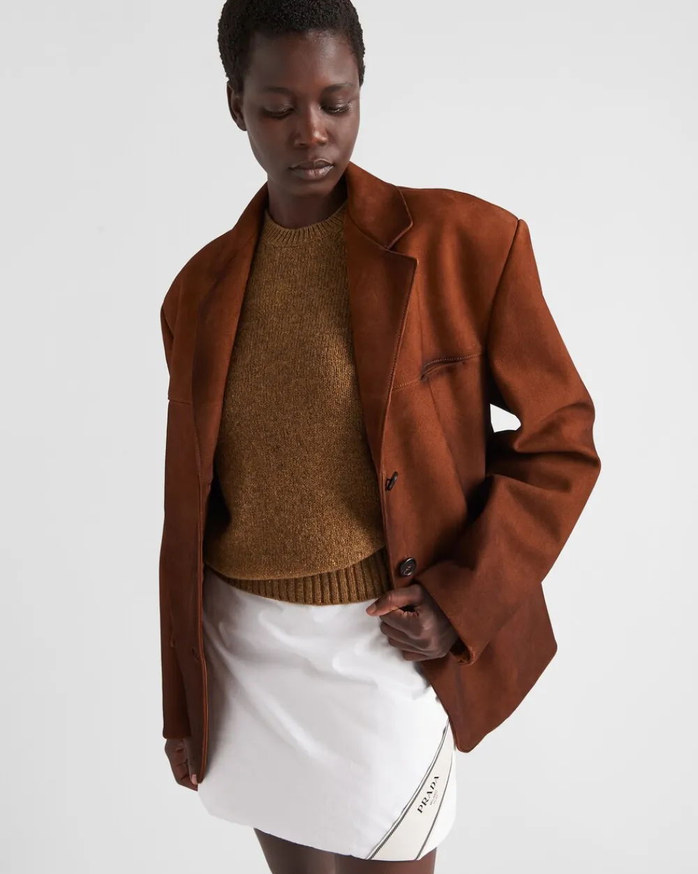 Mujer Prada TEJIDOS DE PUNTO^Jersey De Lana Y Cachemir Con Cuello Redondo