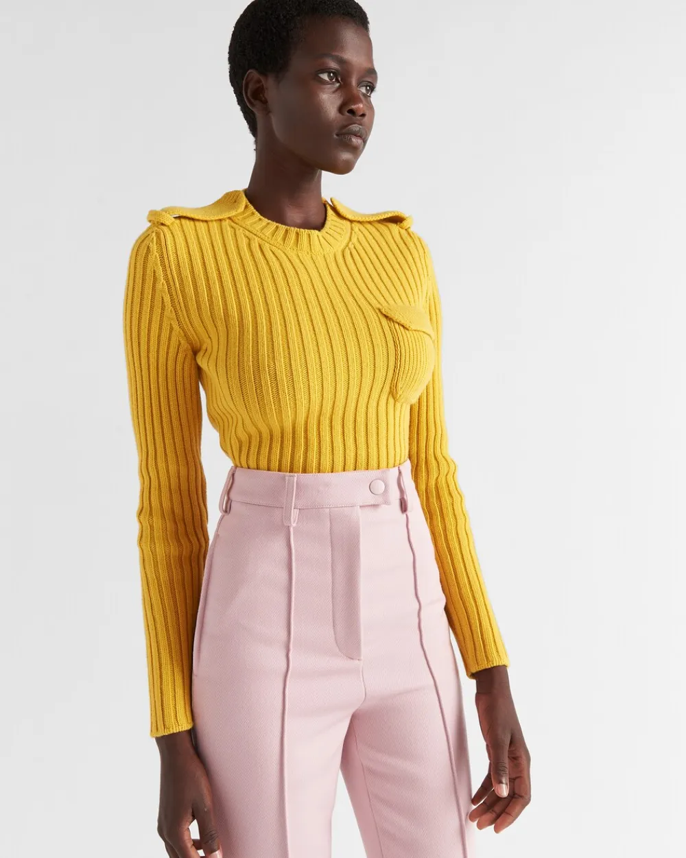 Mujer Prada TEJIDOS DE PUNTO^Jersey De Lana Y Cachemir Con Cuello Redondo