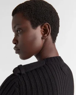 Mujer Prada TEJIDOS DE PUNTO^Jersey De Lana Y Cachemir Con Cuello Redondo