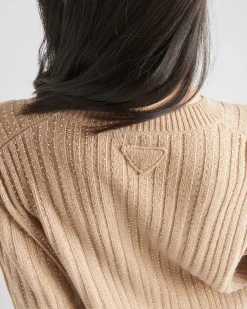 Mujer Prada TEJIDOS DE PUNTO^Jersey De Lana Y Cachemir Con Pedrería