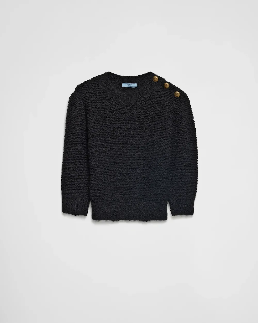 Mujer Prada TEJIDOS DE PUNTO^Jersey De Mohair Bouclé De Cuello Redondo