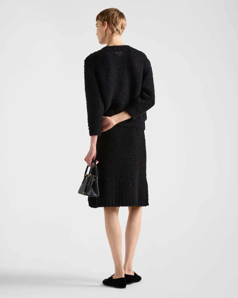 Mujer Prada TEJIDOS DE PUNTO^Jersey De Mohair Bouclé De Cuello Redondo