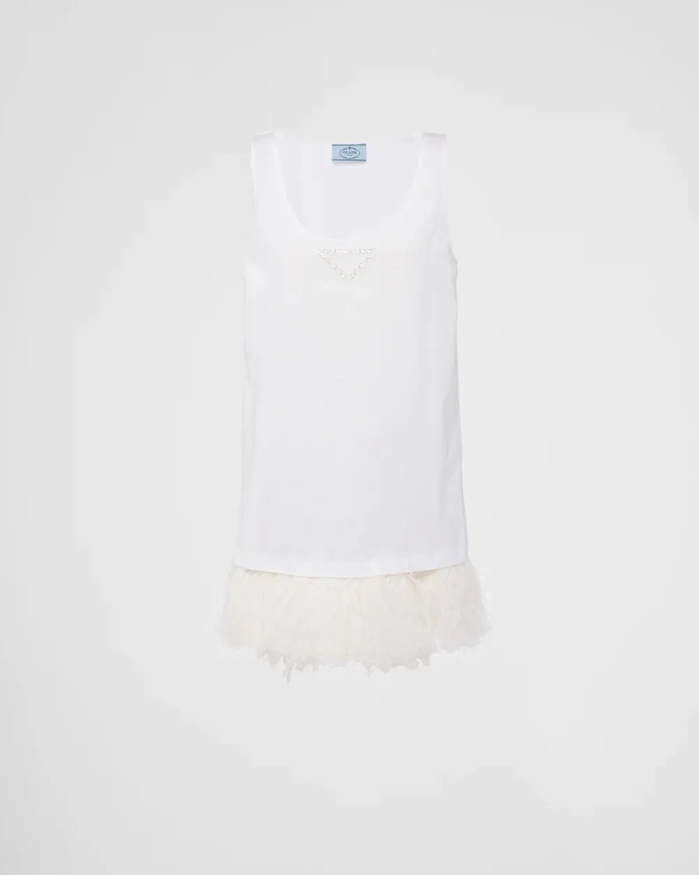 Mujer Prada VESTIDOS^Jersey De Punto Con Ribete De Plumas