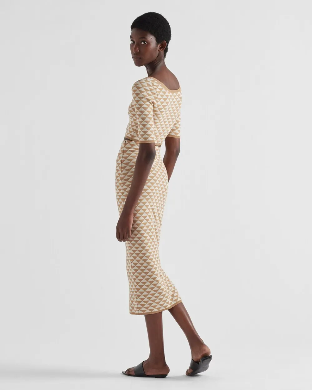Mujer Prada TEJIDOS DE PUNTO^Jersey De Punto Jacquard De Algodón