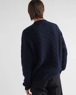 Hombre Prada TEJIDOS DE PUNTO^Jersey De Punto Trenzado De Cachemir
