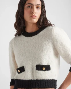 Mujer Prada TEJIDOS DE PUNTO^Jersey De Seda Y Cachemir Con Cuello Redondo