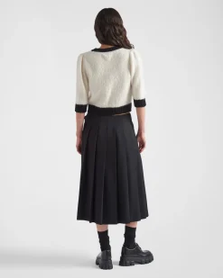 Mujer Prada TEJIDOS DE PUNTO^Jersey De Seda Y Cachemir Con Cuello Redondo