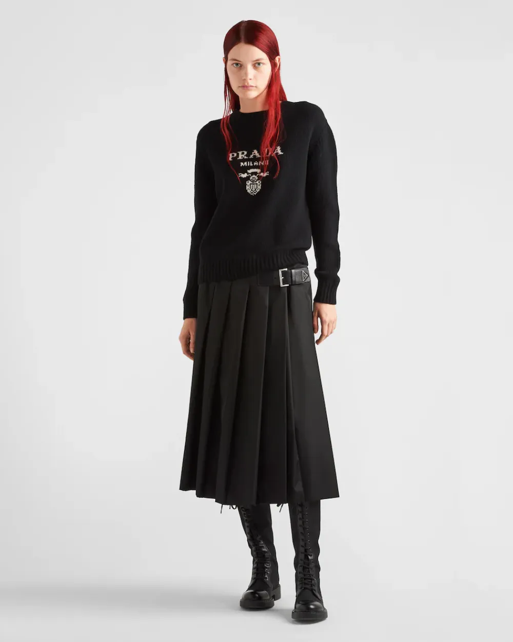 Mujer Prada TEJIDOS DE PUNTO^Jersey En Cachemir Y Lana Con Logo