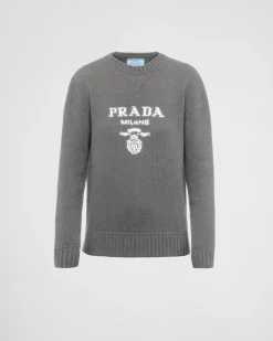 Mujer Prada TEJIDOS DE PUNTO^Jersey En Cachemir Y Lana Con Logo