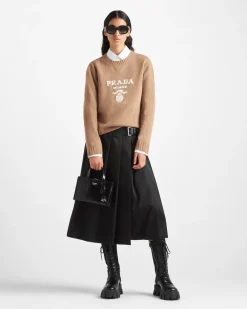 Mujer Prada TEJIDOS DE PUNTO^Jersey En Cachemir Y Lana Con Logo