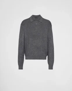 Hombre Prada TEJIDOS DE PUNTO^Jersey Tipo Polo De Cachemir Y Seda