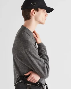 Hombre Prada TEJIDOS DE PUNTO^Jersey Tipo Polo De Cachemir Y Seda