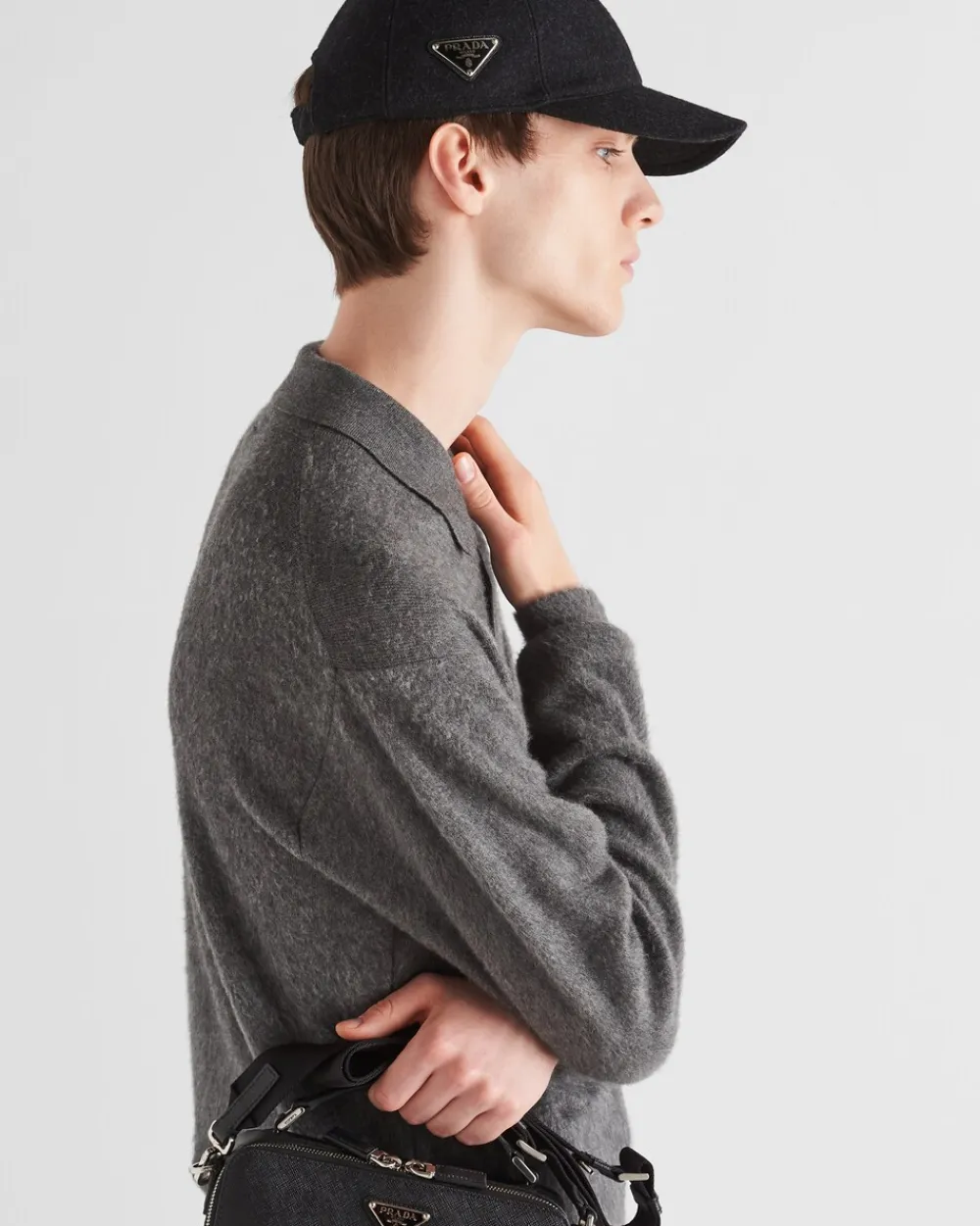 Hombre Prada TEJIDOS DE PUNTO^Jersey Tipo Polo De Cachemir Y Seda