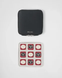 Mujer/Hombre Prada JUEGOS|JUEGOS Y ACCESORIOS PARA EL HOGAR^Juego De Tres En Raya En Piel Saffiano