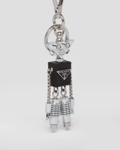 Mujer Prada ACCESORIOS TECNOLÓGICOS Y LLAVEROS^Llavero De Robot De Piel Saffiano
