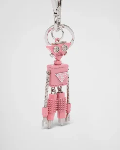 Mujer Prada ACCESORIOS TECNOLÓGICOS Y LLAVEROS^Llavero De Robot De Piel Saffiano