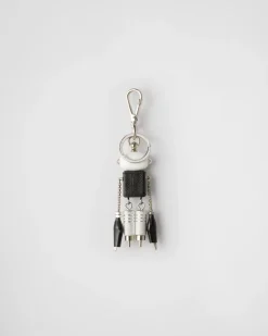 Hombre Prada ACCESORIOS TECNOLÓGICOS Y LLAVEROS^Llavero De Robot En Piel Saffiano