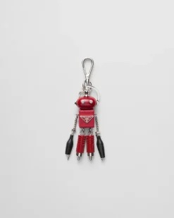 Hombre Prada ACCESORIOS TECNOLÓGICOS Y LLAVEROS^Llavero De Robot En Piel Saffiano