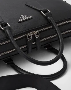 Mujer/Hombre Prada MALETAS|MALETAS^Maletín De Piel Saffiano