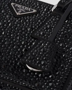 Mujer Prada BOLSOS CON ASA SUPERIOR|BOLSOS CON ASA SUPERIOR^Minibolso Galleria De Satén Y Cristales
