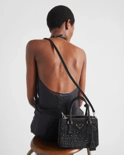 Mujer Prada BOLSOS CON ASA SUPERIOR|BOLSOS CON ASA SUPERIOR^Minibolso Galleria De Satén Y Cristales