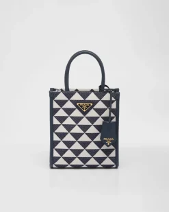 Mujer Prada BOLSOS CON ASA SUPERIOR|BOLSOS CON ASA SUPERIOR^Minibolso Symbole De Tela Bordada