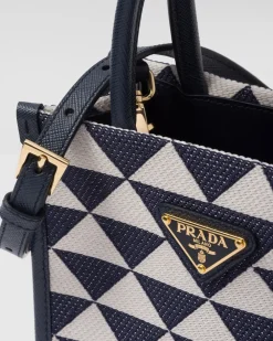 Mujer Prada BOLSOS CON ASA SUPERIOR|BOLSOS CON ASA SUPERIOR^Minibolso Symbole De Tela Bordada