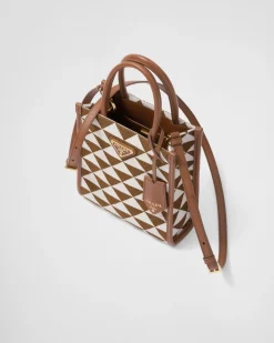 Mujer Prada BOLSOS CON ASA SUPERIOR|BOLSOS CON ASA SUPERIOR^Minibolso Symbole De Tela Bordada
