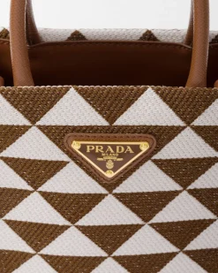 Mujer Prada BOLSOS CON ASA SUPERIOR|BOLSOS CON ASA SUPERIOR^Minibolso Symbole De Tela Bordada