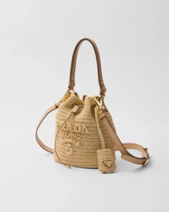 Mujer Prada PRADA SUMMER BAGS|BOLSOS DE HOMBRO^Minibolso Saco De Croché Y Piel