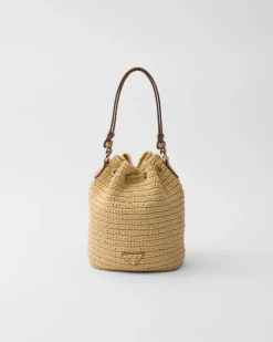 Mujer Prada PRADA SUMMER BAGS|BOLSOS DE HOMBRO^Minibolso Saco De Croché Y Piel