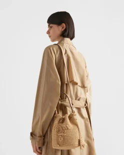 Mujer Prada PRADA SUMMER BAGS|BOLSOS DE HOMBRO^Minibolso Saco De Croché Y Piel