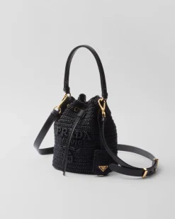 Mujer Prada PRADA SUMMER BAGS|BOLSOS DE HOMBRO^Minibolso Saco De Croché Y Piel