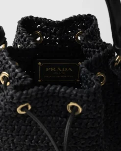 Mujer Prada PRADA SUMMER BAGS|BOLSOS DE HOMBRO^Minibolso Saco De Croché Y Piel